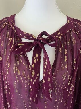 Lilly Pulitzer Plum V-Neck Tank with Gold Foil Detail